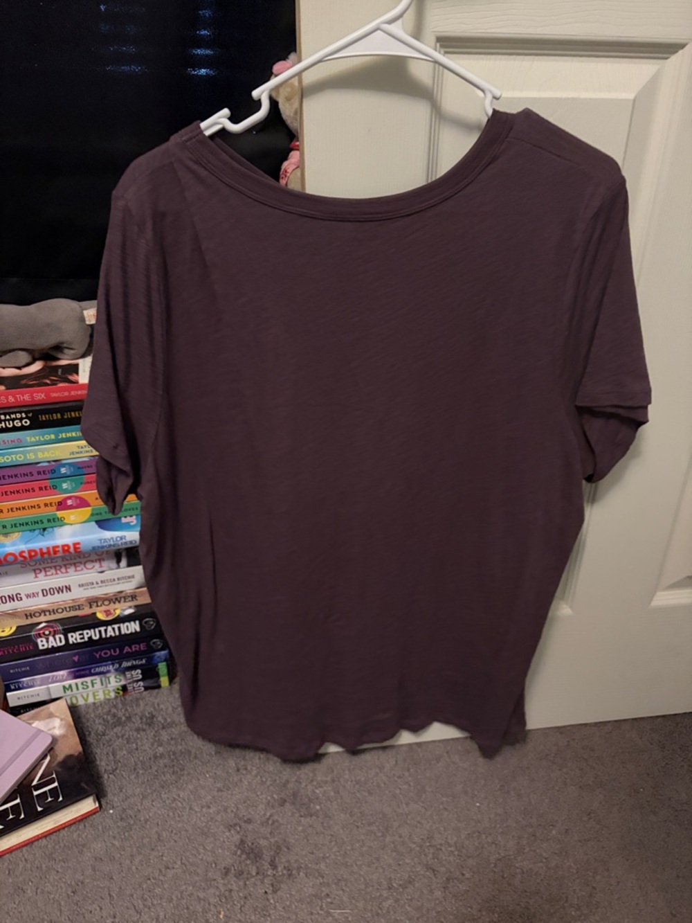 Old Navy Dark Plum Crewneck Short-Sleeve Tee